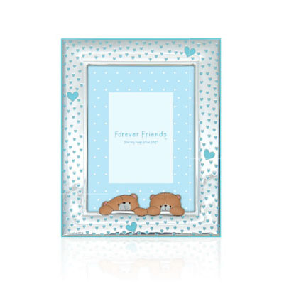 Cornici in argento: Cornice orsetti curiosi azzurro in argento by forever friends