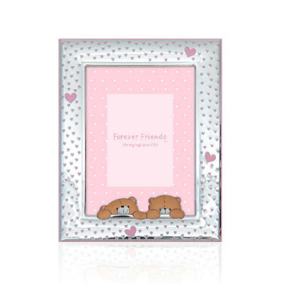 Cornici in argento: Cornice Orsetti Curiosi Rosa in Argento by Forever Friends