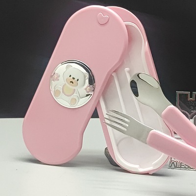 Cornici in argento: Set pappa orsetto orsetto rosa in Argento