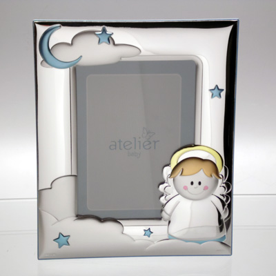 Cornici in argento: Cornice Bambino angelo Celeste 9x13 Laminato