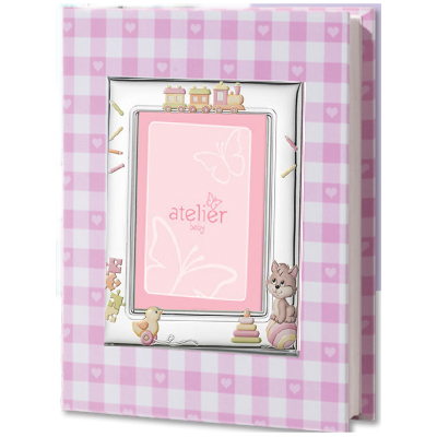 Cornici in argento: Album con Cornice Gattino Gomitolo Rosa 25x30