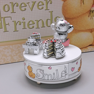 Cornici in argento: Carillon - Forever Friends - Orsetto Torta Rosa