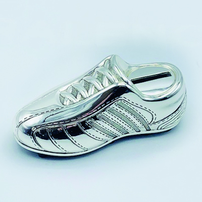 Cornici in argento: Salvadanaio Scarpa Calcio in Argento 55x129mm