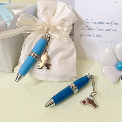 Cornici in argento: Portachiave Mini Penna Azzurro 