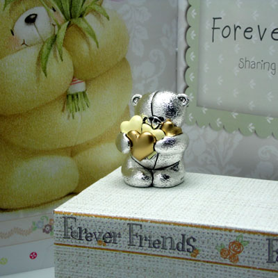 Cornici in argento: Orsetto Cuore h.6cm Argento Forevere Friends Argento