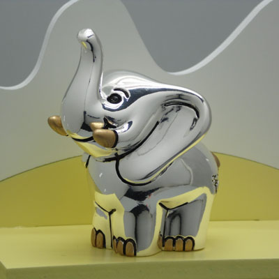 Cornici in argento: Elefante Porta Fortuna Proboscide Alzata h.mm.65