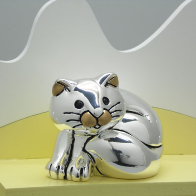 Cornici in argento: Gattino Accovacciato Lucido l.6 cm