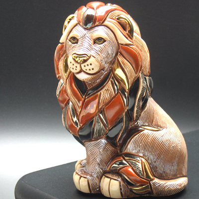 Cornici in argento: Leone Seduto - Medium - Ceramica Dipinta a Mano h.cm.16