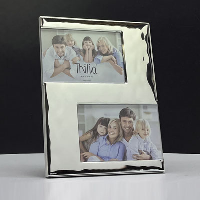 Cornici in argento: Cornice due Luci 10x15 Martellata Argento Laminato