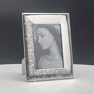 Cornici in argento: Cornice Nimue Angolo Fiore Argento Laminato