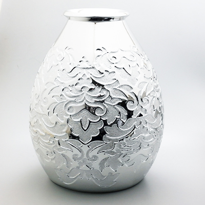 Cornici in argento: Vaso Atelier Linea Damasco d.20 h.30cm Argento