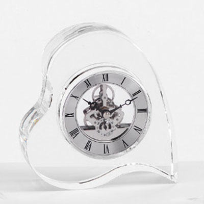 Cornici in argento: Orologio Cristallo Cuore h.15cm