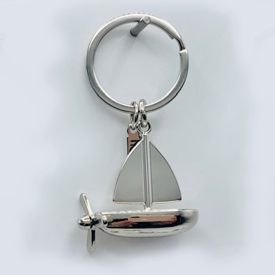 Cornici in argento: Portachiavi Barca Vela 3D in Acciaio