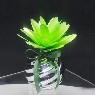 Cornici in argento: Sfera Profumatore Argento con Fiore Verde