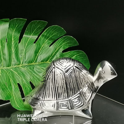 Cornici in argento: Tartaruga Stilizzata Design Resina Argentata Piccola