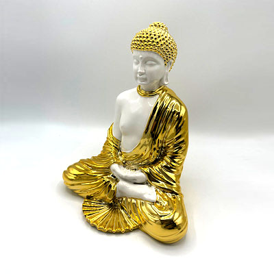 Cornici in argento: Budha in Bianco e Oro Linea Sequenze h.27cm