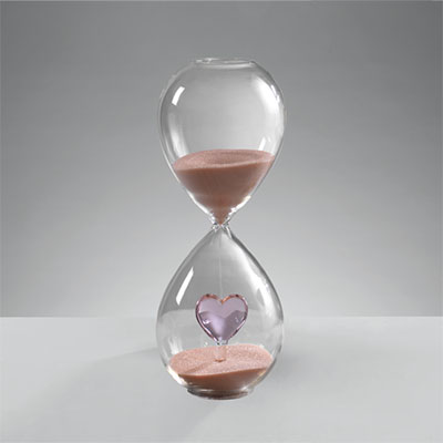 Cornici in argento: Clessidra con Decorazione Cuore h.20 cm