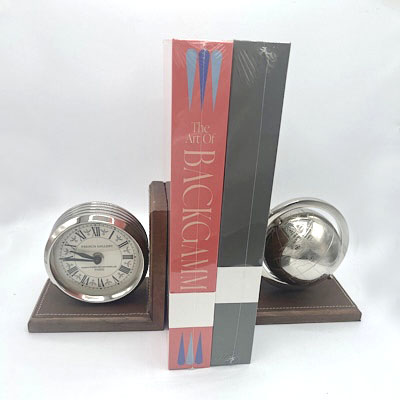 Cornici in argento: Coppia di Reggilibro Orologio e Mappamondo in Sheffield - 3445 -