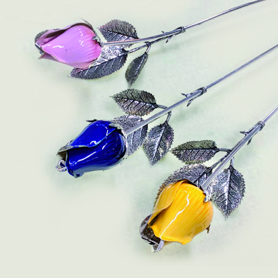 Cornici in argento: Rosa Dallas Smalto Chiusa in Argento cm.25