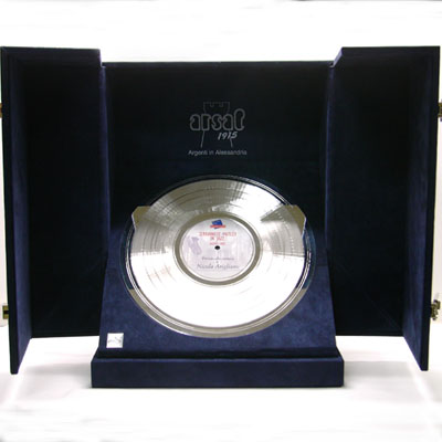 DISCO VINILE 33 GIRI IN ARGENTO COMMEMORATIVO