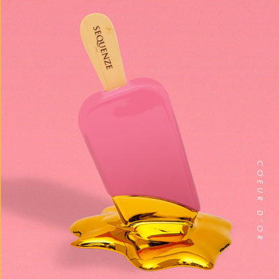 Cornici in argento: Scultura Coeur Dor Sequenze h.13 Rosa e Oro