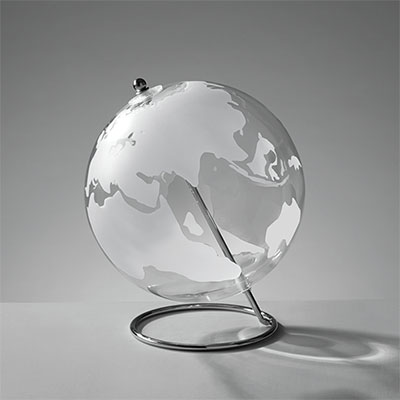 Cornici in argento: Mappamondo  in Vetro con Base Argentata d.20cm