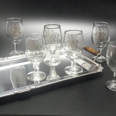 Cornici in argento: Set 6 Bicchierini Rosolio Molati Sheffield H.cm.10