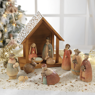 Cornici in argento: Presepe in Legno Set 11 Personaggi