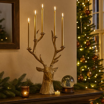 Cornici in argento: Candeliere Renna Oro h.56cm 