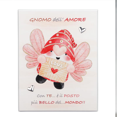 Quadretto 16x20 Gnomo Amore Argento