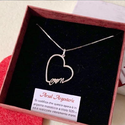 Cornici in argento: Ciondolo Cuore Personalizzabile in Arg. 925