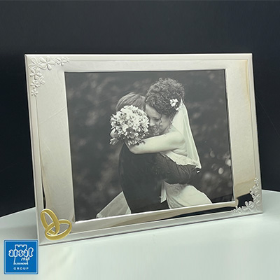 Cornici in argento: Cornice Matrimonio con fedi dorate 33x27