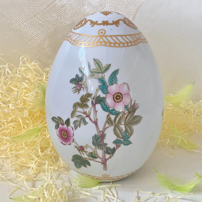 Cornici in argento: Uovo Ceramica Dipinta Flora Danica h.10cm