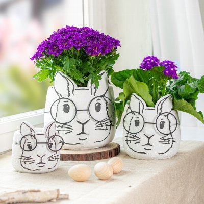 Cornici in argento: Vaso Decorativo Coniglio In Gesso d.11cm