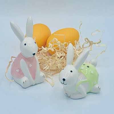 Cornici in argento: Set Sale e pepe Coniglietti in Ceramica Coloratah.10cm