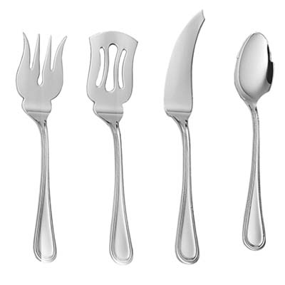 SET 4 POSATE ANTIPASTO SERVIRE ARGENTO INGLESE