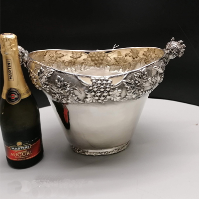 Cornici in argento: Secchiello Champagne con Decorazione Grappoli Uva Arg.800