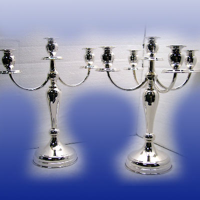 Candeliere in argento stile inglese a 3 o 5 fiamme