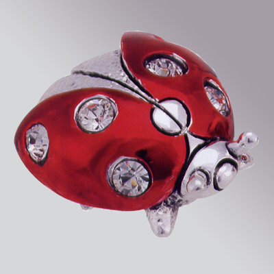 Idee regalo in argento: coccinella con Swarosky