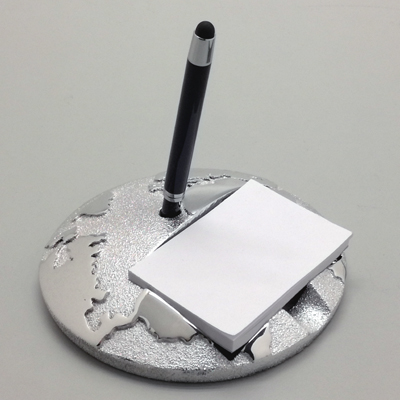 Porta Post-it in resina argentata Collezione Le Monde